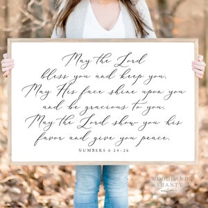 Scripture Sign May the Lord Bless You and Keep You Numbers 6:24-26 Scripture Sign image 1