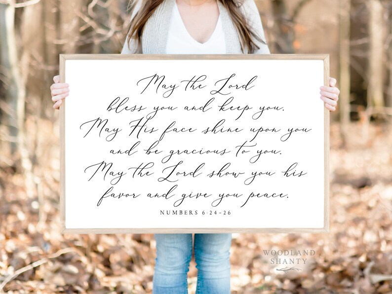 Scripture Sign May the Lord Bless You and Keep You Numbers 6:24-26 Scripture Sign image 1