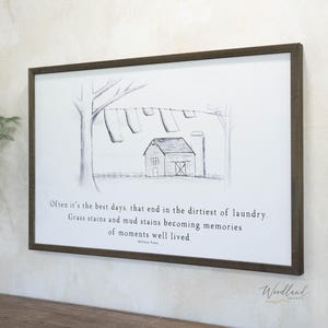 Laundry Room Sign | Laundry Thoughts © | Farmhouse Sign for Laundry Room | Vintage Laundry Room Sign | Laundry Wall Art