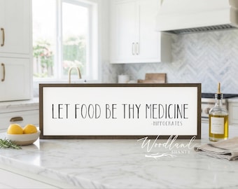 Let Food Be Thy Medicine Framed Sign, Holistic Nutrition Hippocrates Quote, Motivational Diet Kitchen Decor