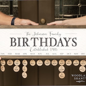 Family Birthday Calendar, Mothers Day Gift, Gift for Mom, Family Birthdays and Celebrations Reminder, Organizational Wall Art, Anniversaries