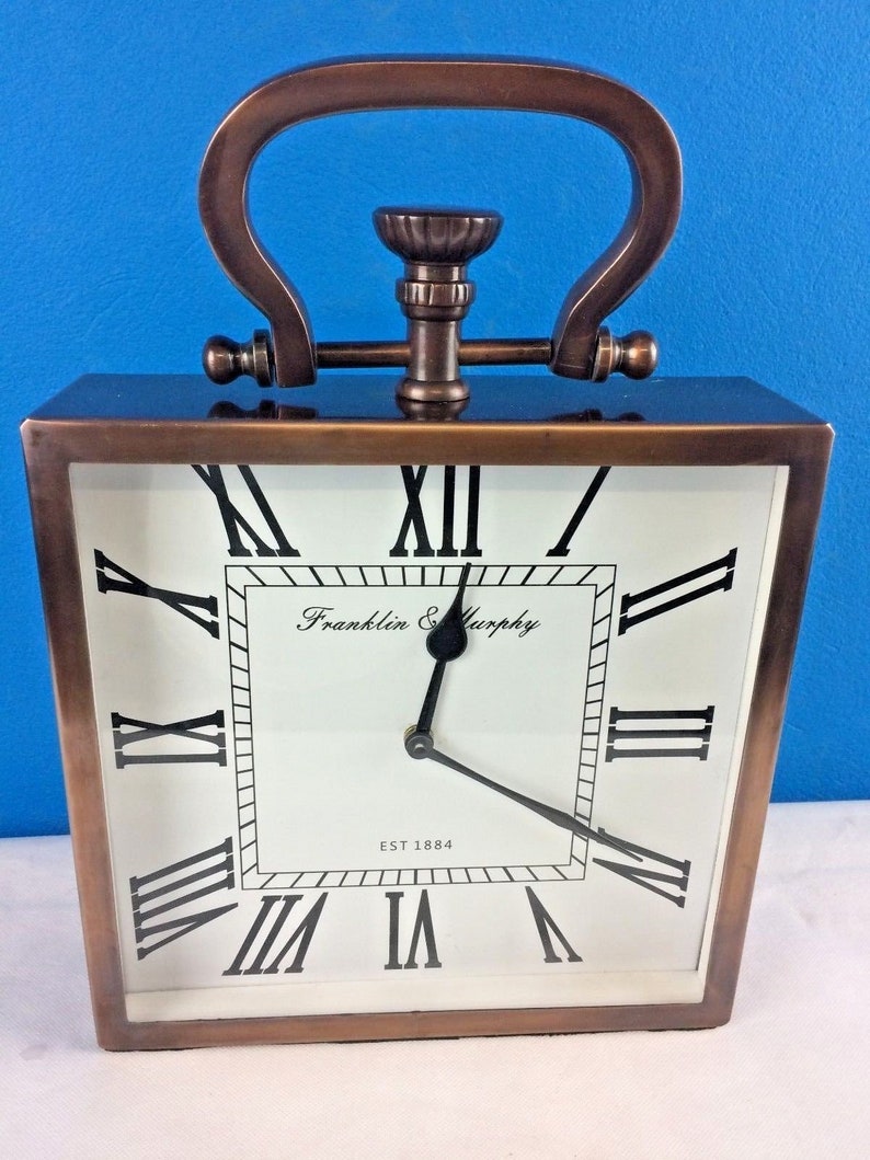 Franklin Murphy Vintage Copper Antique Desk Clock Roman Home Etsy