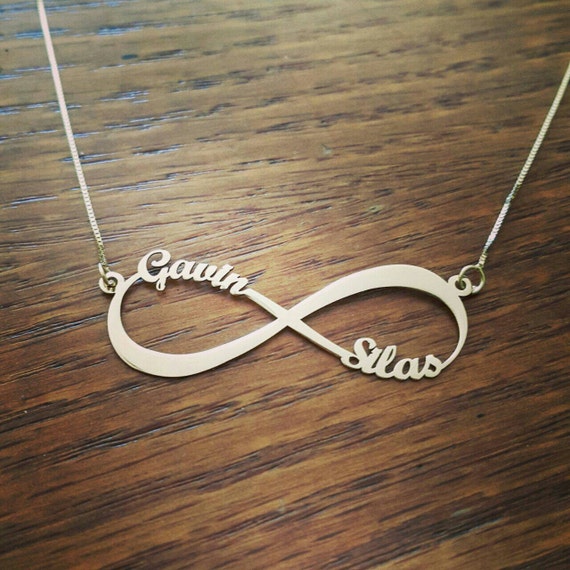 14k White Gold Infinity Necklace 