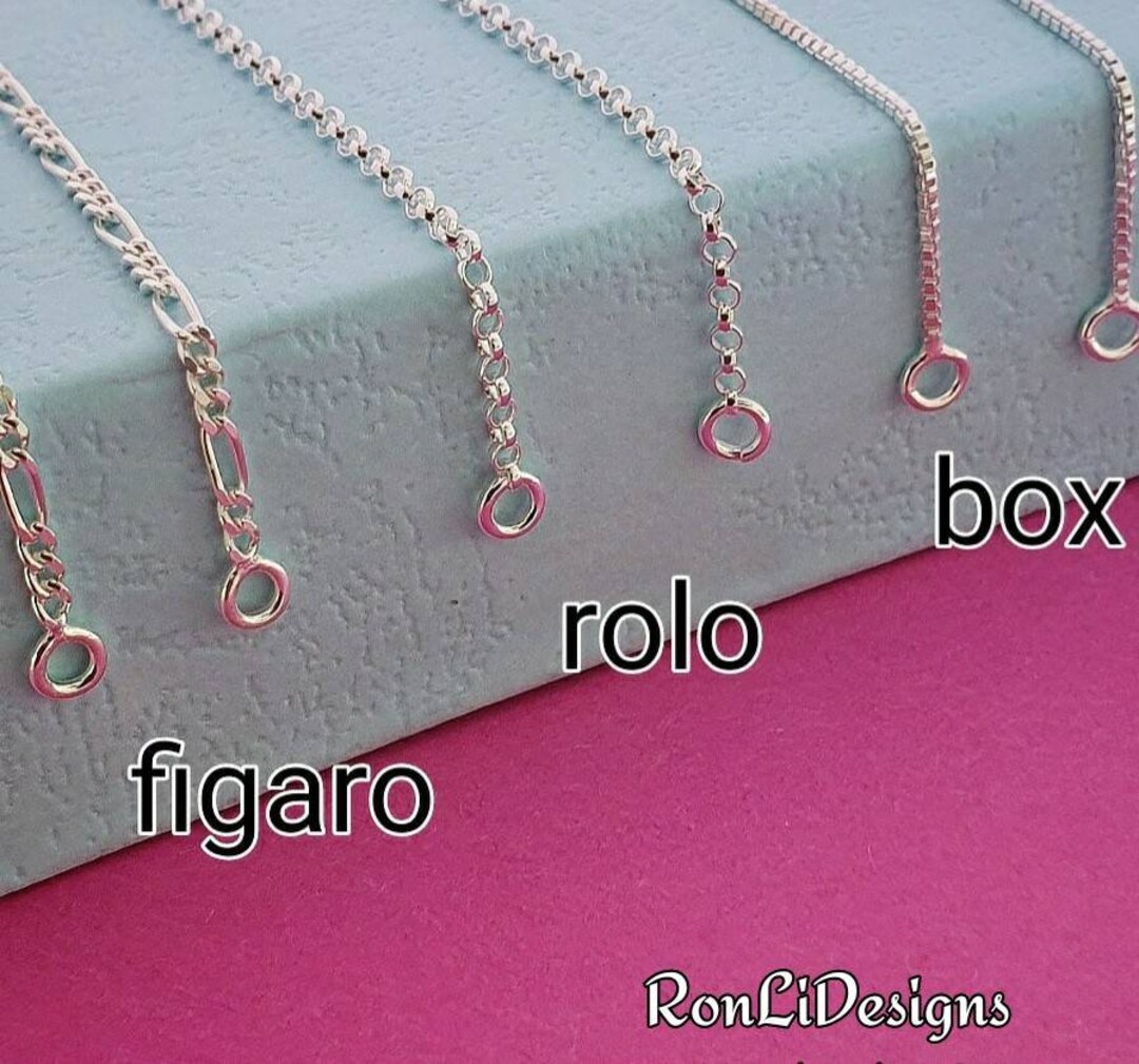 Sterling Silver Replacement Chain: Figaro, Rolo, Box - Etsy