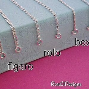 Ersatzkette aus 925er Silber: Figaro, Rolo, Box