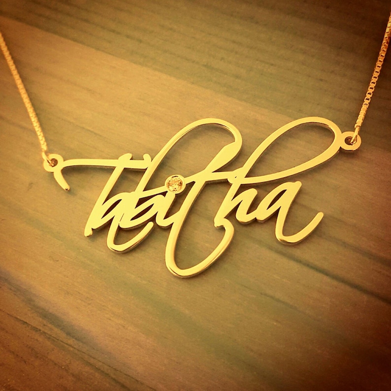 Nameplate neckless in Gold Signature Name Necklace Birthstone Gold Name Necklace With My Name 14k Gold Name Necklace Special Sale!