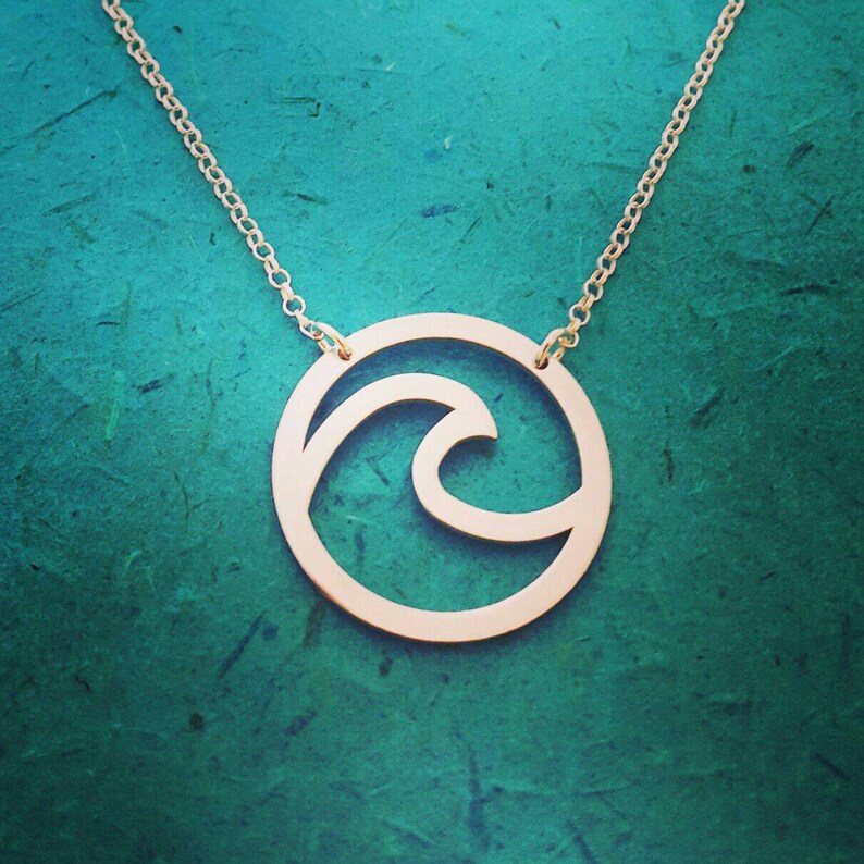 Silver Wave Necklace Surfer Pendant Silver Water charm Ocean Necklace Sea Necklace Moana Necklace Maui Necklace Heart of Te Fiti Necklace