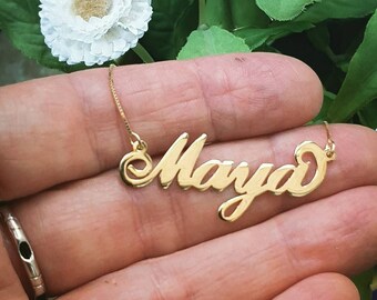 Name Pendant Necklace Maya Style Name 