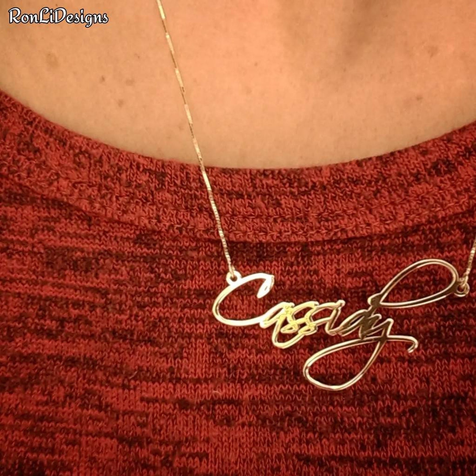 Real Gold Chain With My Name / 14k Gold Name Necklace / Gold Etsy