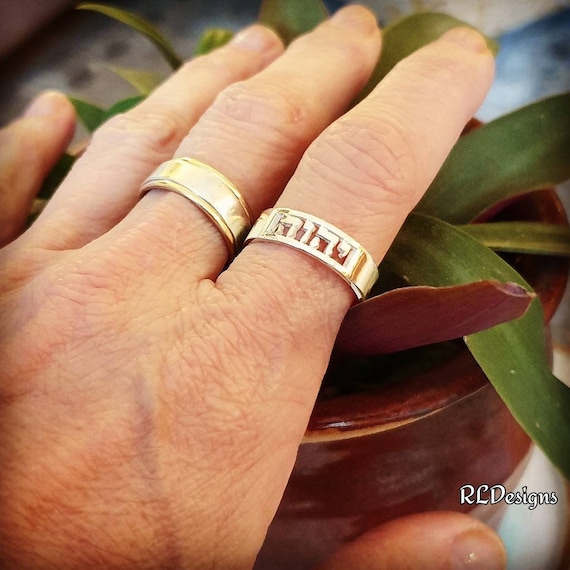 Sterling Silver Personalized Hebrew Ring Men s Hebrew Ring Women s