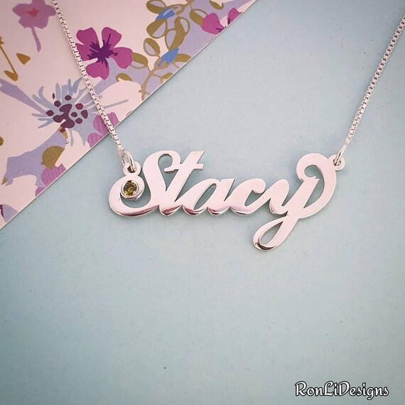 Customized Silver Name Charm and Chain 