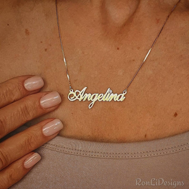 Script Name Necklace Real Solid 14k Gold ORDER ANY NAME / 4 Etsy