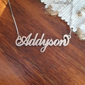 Name Necklace Sterling Silver Addison Syle Classsic