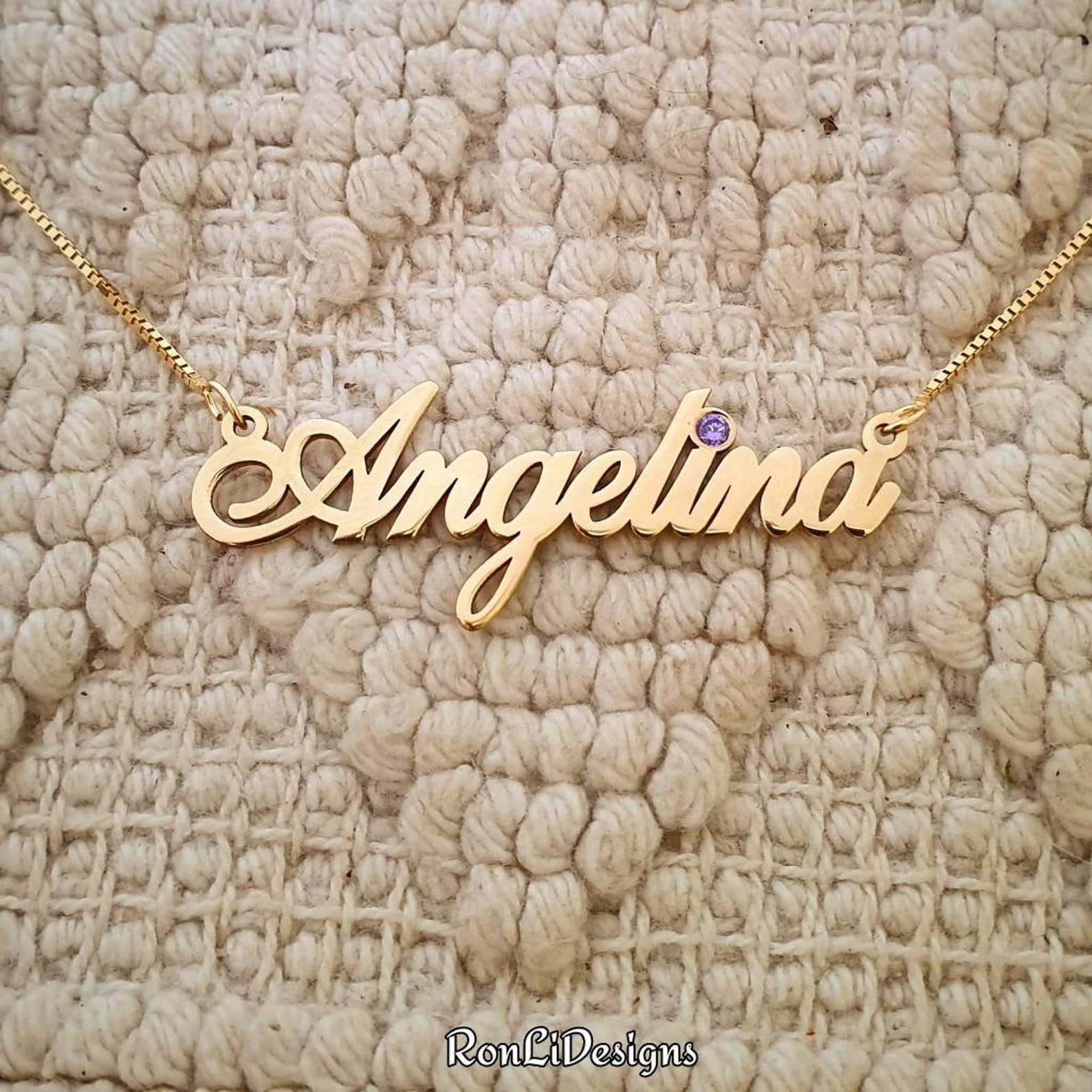 Script Name Necklace Real Solid 14k Gold ORDER ANY NAME / 4 Etsy