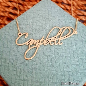 Large Script Neckalce with Name 14k Gold