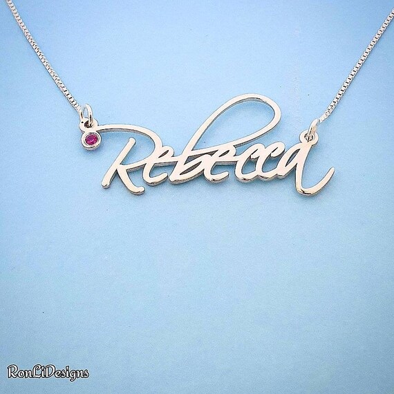 Real Silver Name Necklace Rebecca Style 