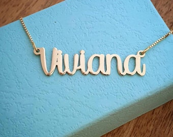 Name Necklace Gold Bridesmaid Gift Personalized