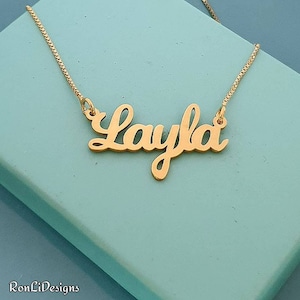 Name Necklace Personalized Gold Layla Style