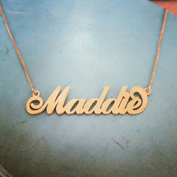 Gold Name Necklace • ORDER ANY NAME • 18k Gold Plated • Maddie Style Classic