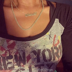 14k Solid Gold Name Necklace: Personalized Michelle Design