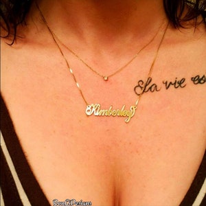 Carrie Sex City Style Name Necklace Personalized Gold