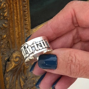 Name Ring Custom made Solid Sterling Silver 925