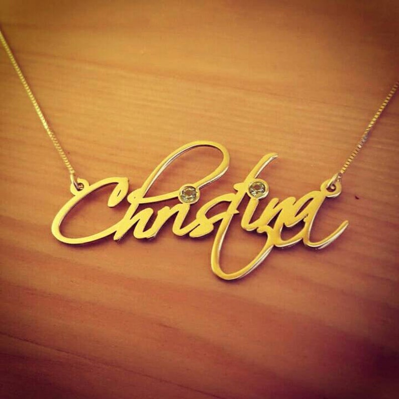 Nameplate neckless in Gold Signature Name Necklace Birthstone Gold Name Necklace With My Name 14k Gold Name Necklace Special Sale!