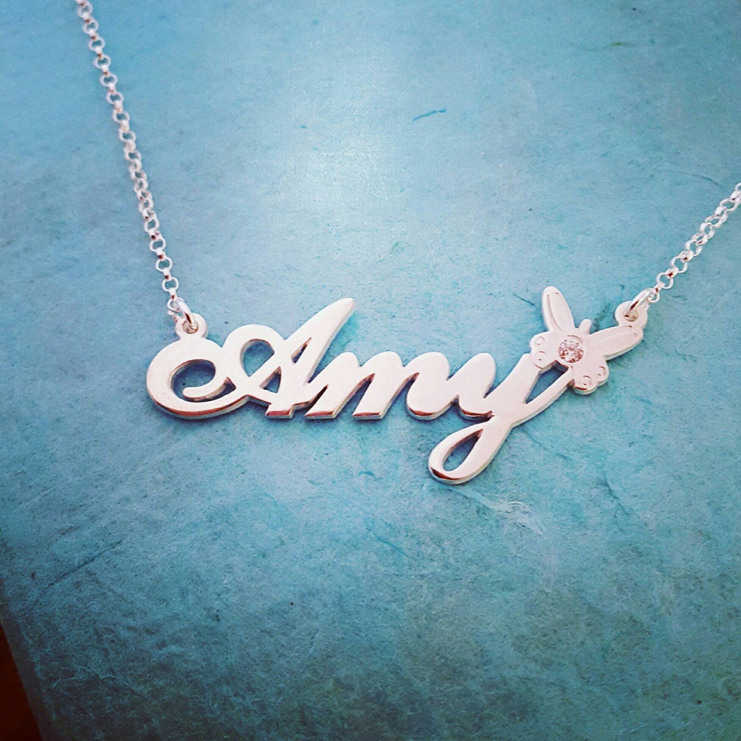 Silver Butterfly Name Necklace 
