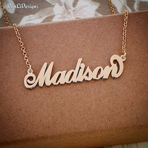 Gold Name Necklace Madison Design