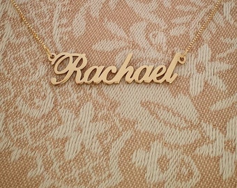 Gold Name Necklace Classic  Rachel Style  • 18k Gold Plated NAME Necklace • Custom Gold Name Chain • Personalized Chain