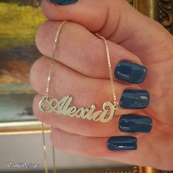 14k Gold Name Chain Custom Made Real Gold Name Chan Real