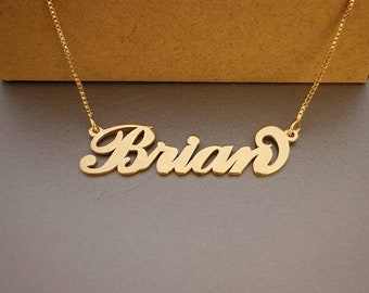 Pequeña placa de identificación de oro real hecha a medida, 14 k, 8 mm de mayúscula