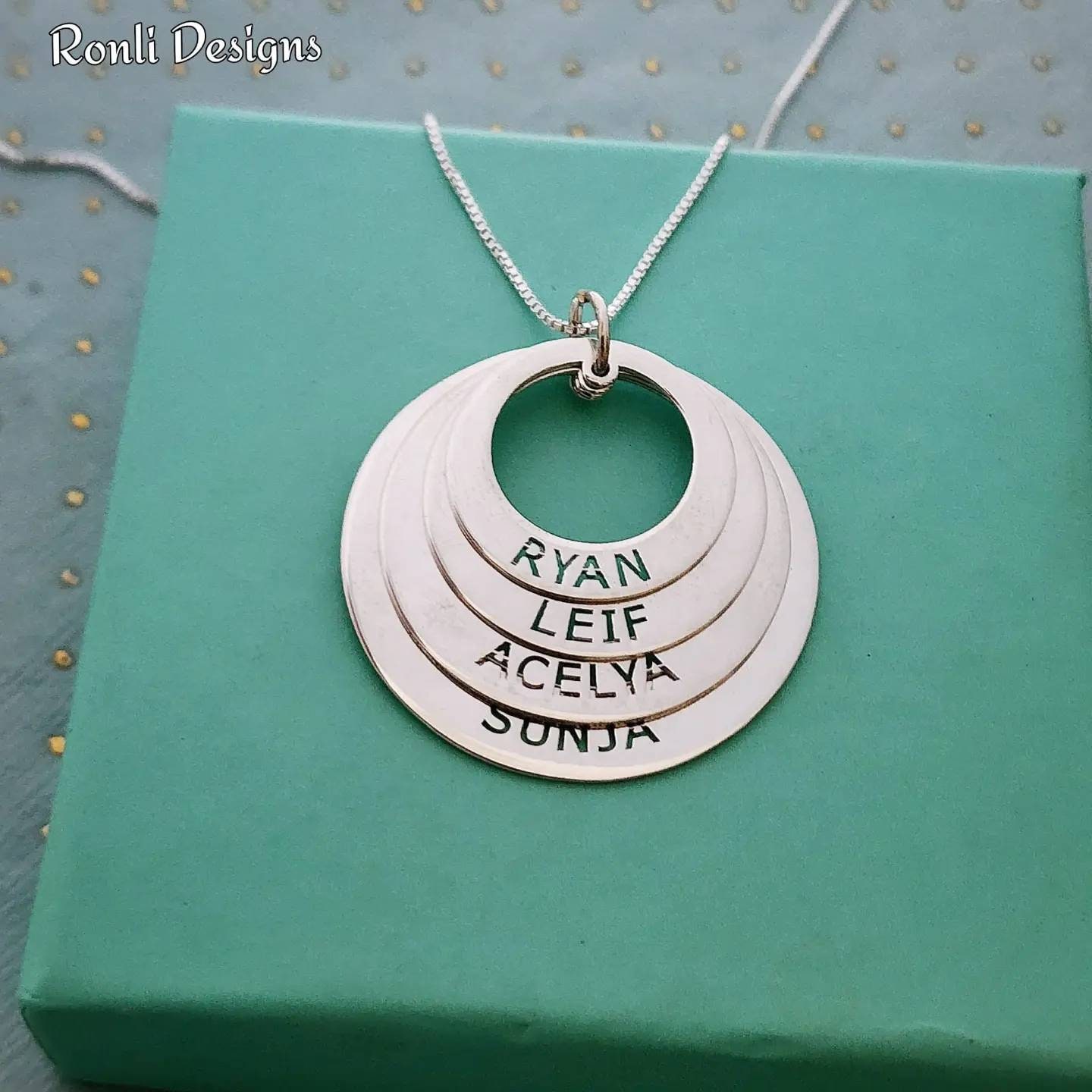 Multiple Name Necklace • Handmade Many Name Pendant Personalized