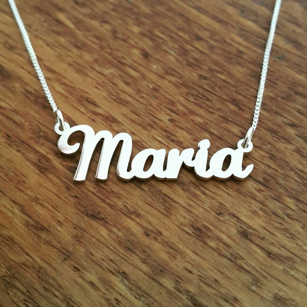 Name Necklace Sterling Silver 925 Personalized Maria Style