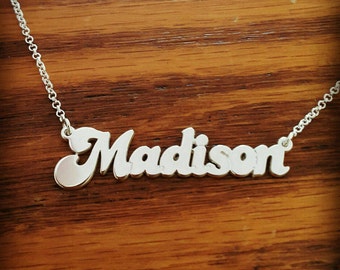 Silver Name Necklace / ORDER ANY NAME / Personalized sterling silver name necklace / Custom Name Jewelry / Madison Necklace / Name Necklace