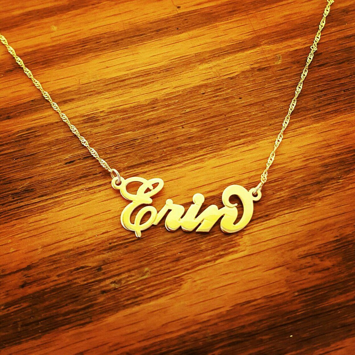 14k Gold Name Necklace / Personalized Name Chain / Solid 14k Etsy