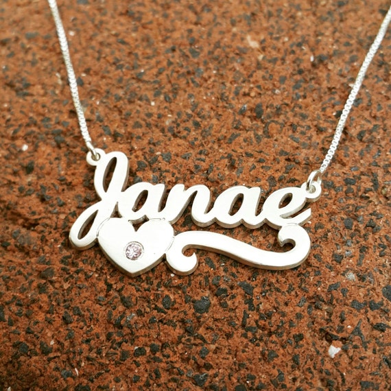 Birthstone Name Necklace /ruby Sapphire 