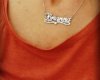 Collar con nombre dorado estilo Rebecca • Opción de piedra de nacimiento •  Regalo para el Día de la Madre