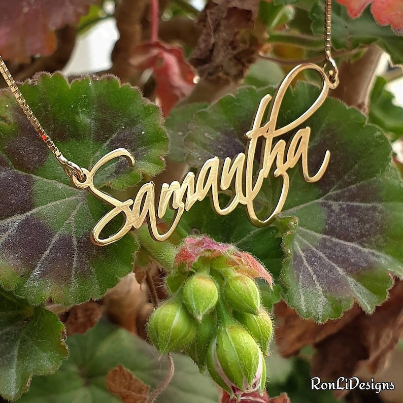Real Gold Chain With My Name / 14k Gold Name Necklace / Gold Etsy