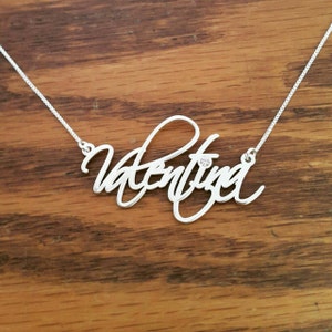 Mijn naam ketting / bestellen van elke naam / handtekening naam ketting / Scriptina lettertype / Sterling zilveren naam ketting / gratis verzending!