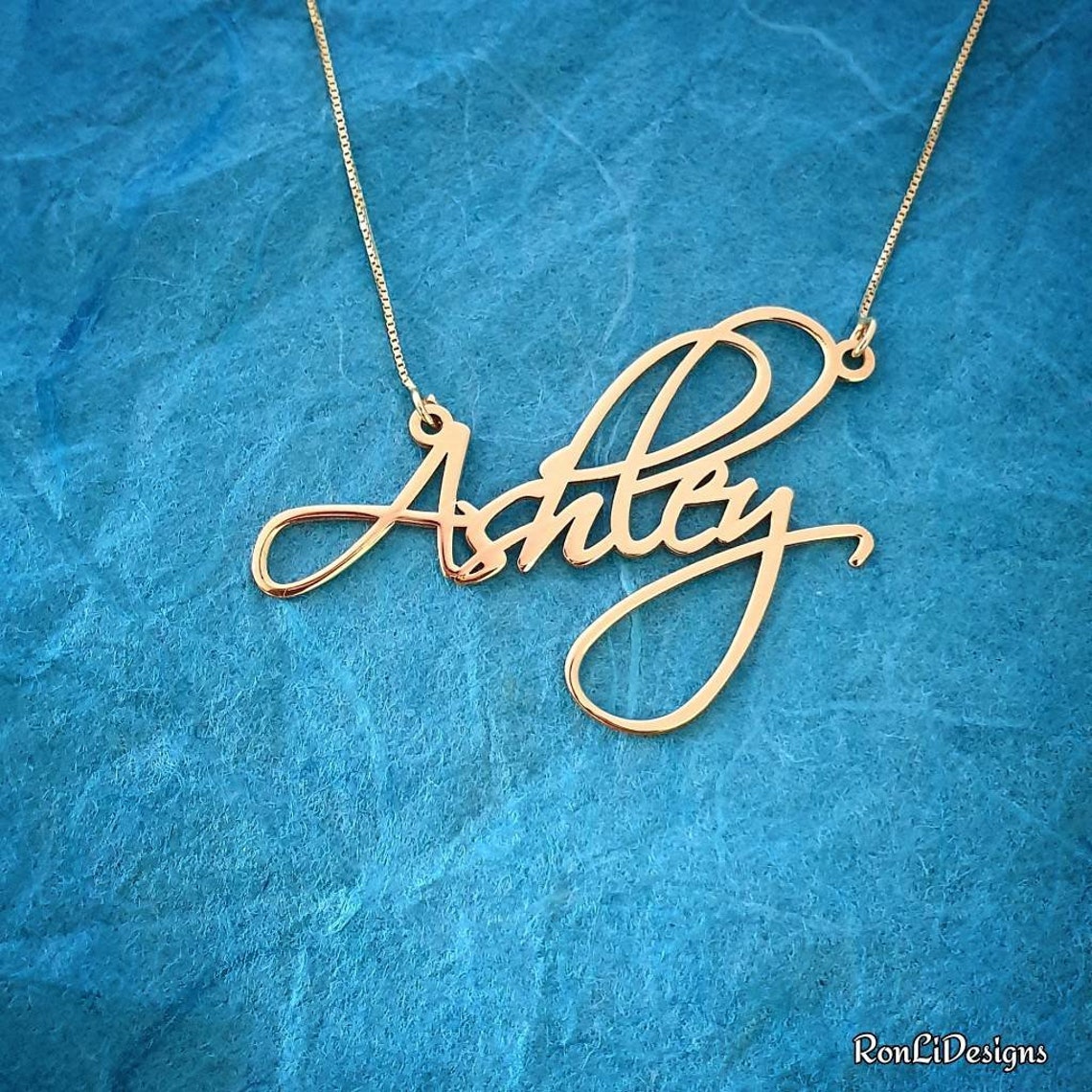 18k Gold Plated Personalized Name Necklace and Chain Etsy Australia
