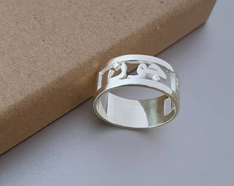 Arabic Ring Farsi Ring Solid Sterling Silver 925 Custom Made