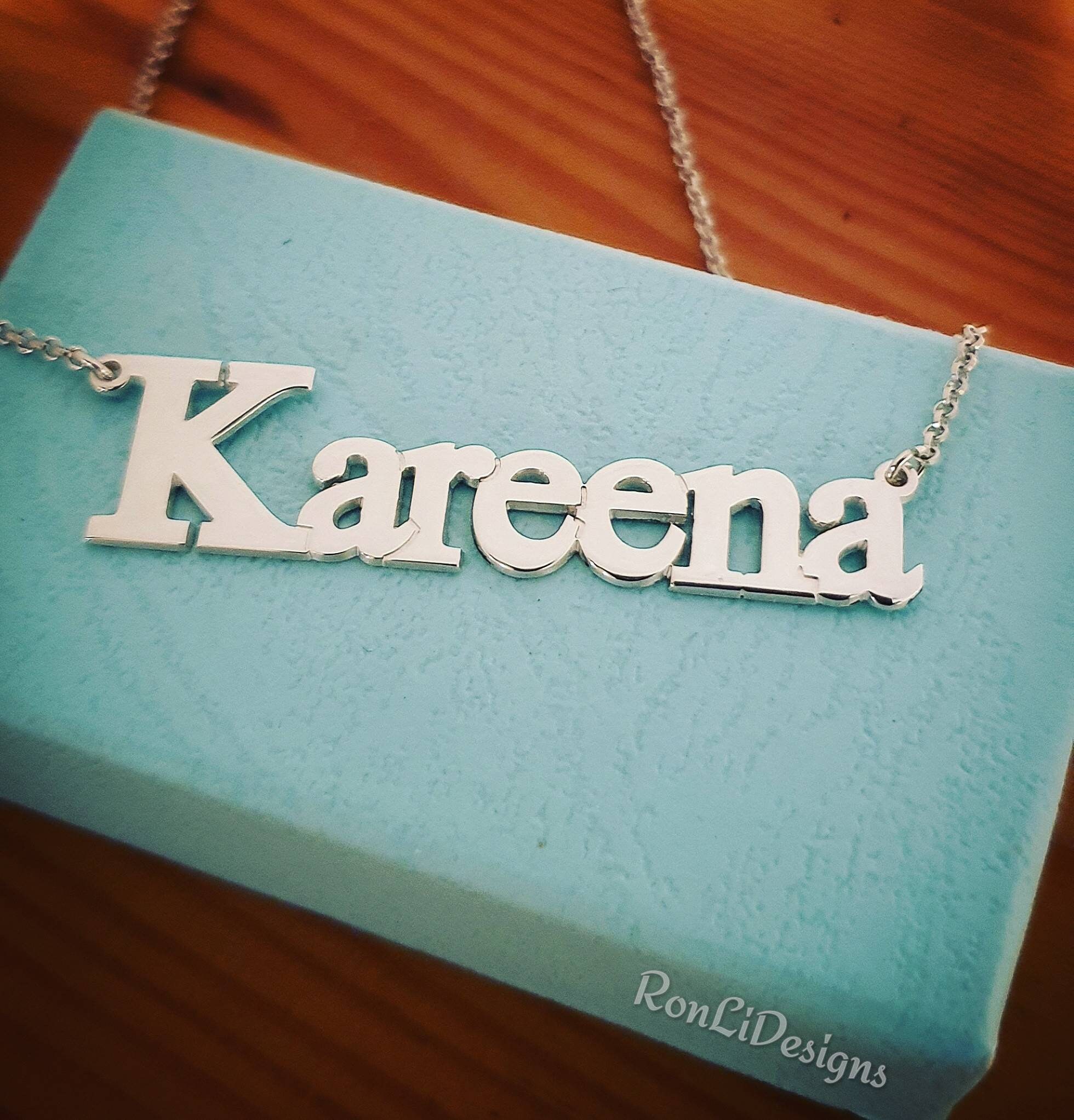 Big Name Necklace Large Nameplate and 