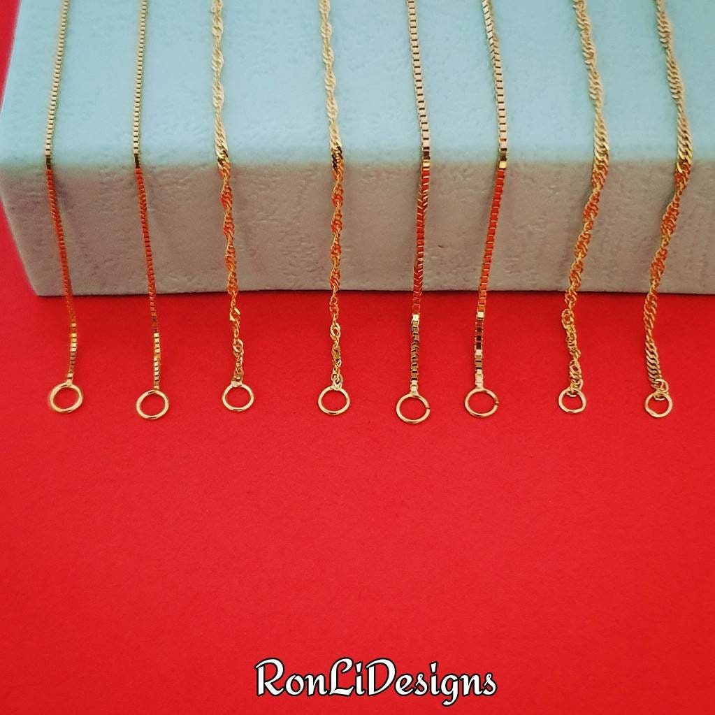 14K Gold Filled Chain, Delicate Gold Layer, Replacement Chain for Pendants, Finished Chain, 16-18