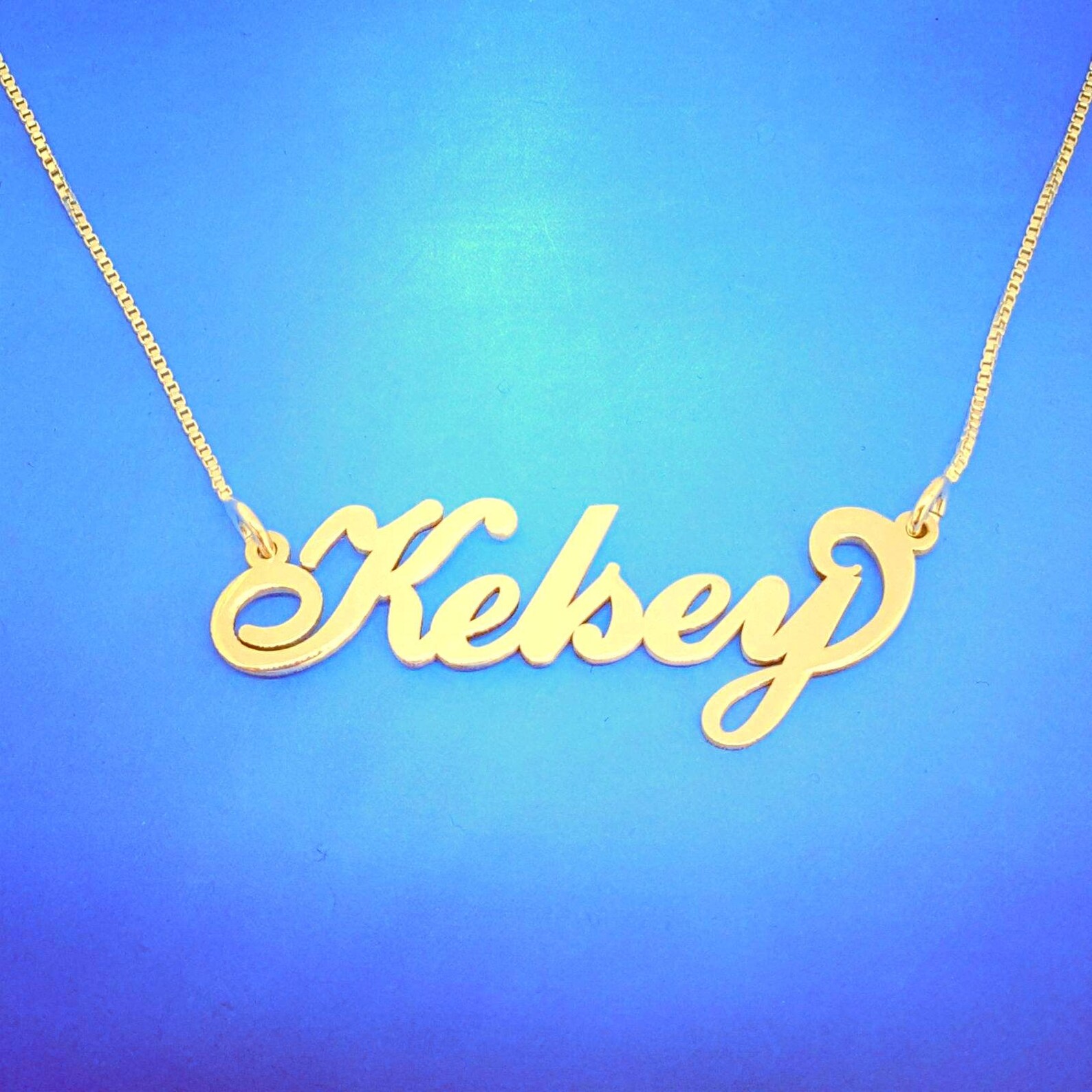 14k Gold Name Necklace / Personalized Name Chain / Solid 14k Etsy