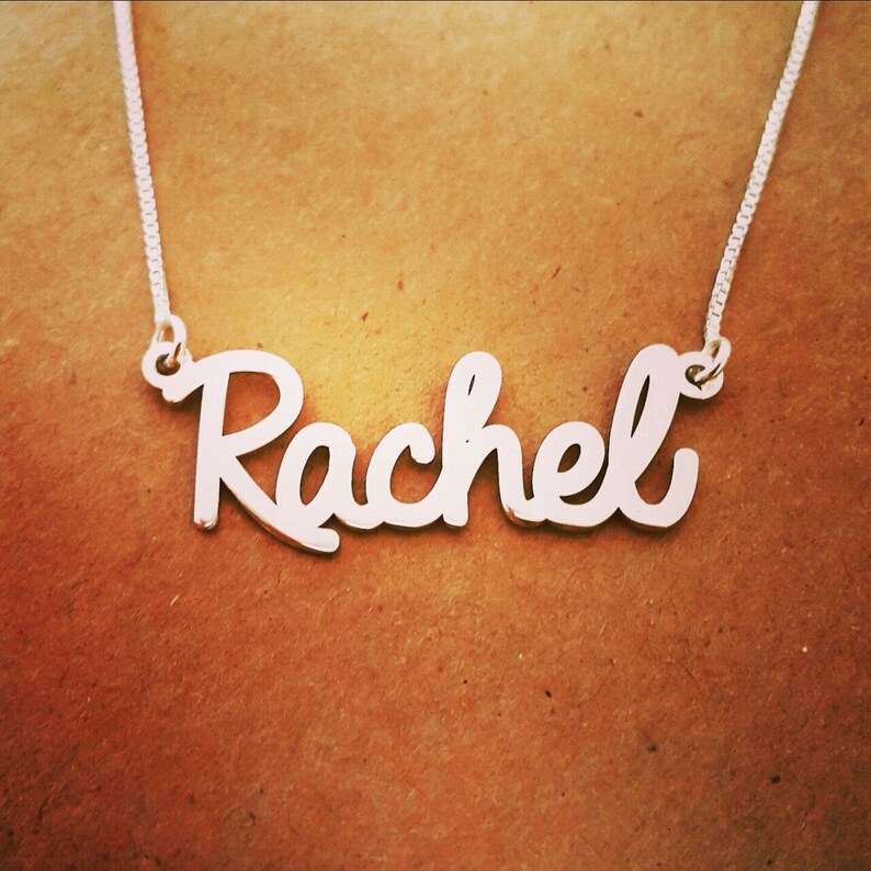Personalised Real Solid 925 Silver Name Necklace Customised Nameplate Chain Gift
