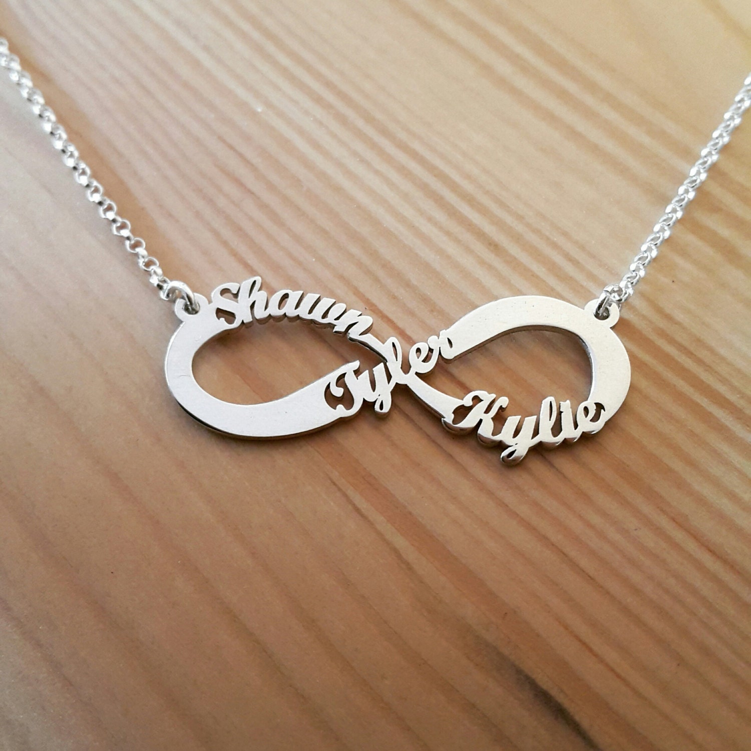 3 name cheap infinity necklace