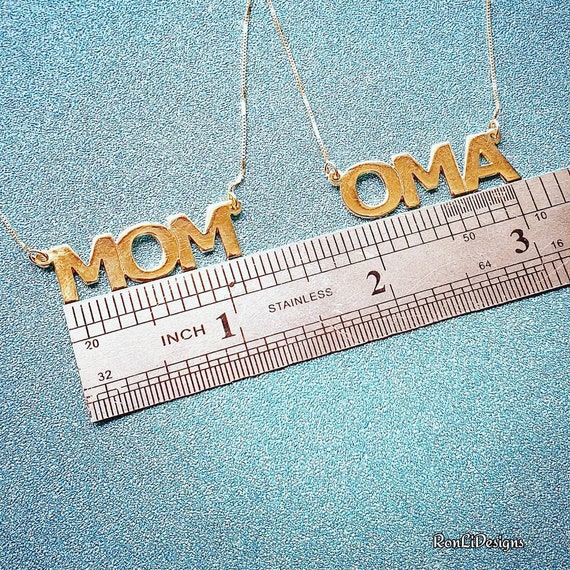 Gold Name Necklace All Capital Letters 