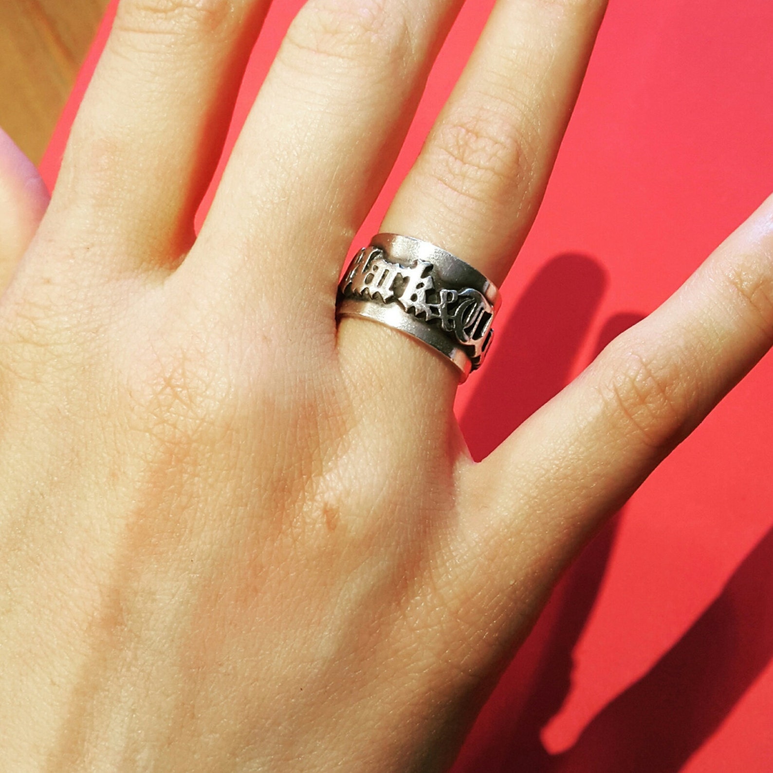 Personalized Name Ring / Name Ring / Men's Gothic Ring / Etsy