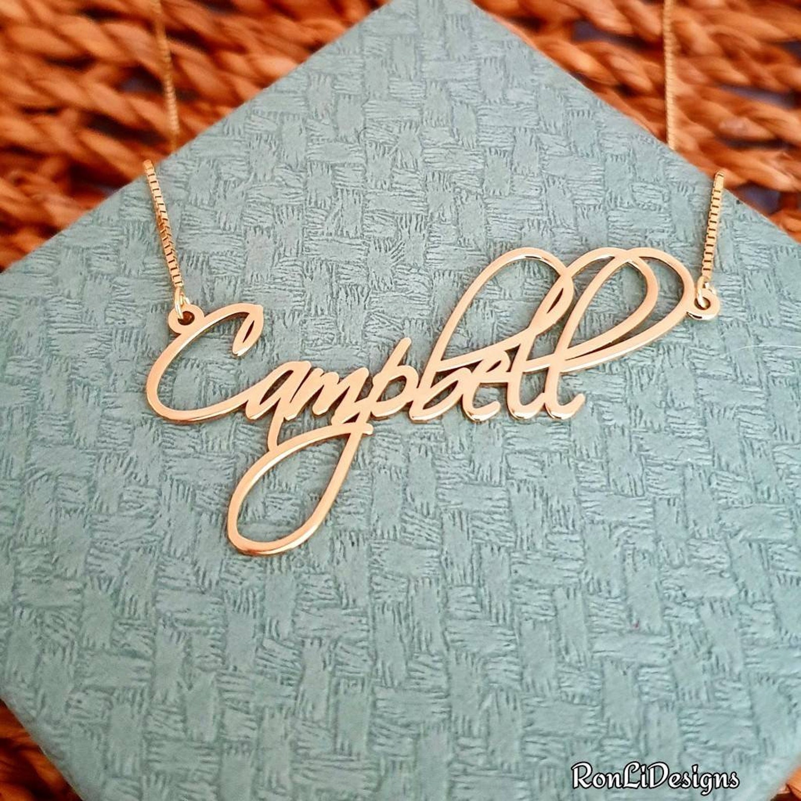 Real Gold Chain With My Name / 14k Gold Name Necklace / Gold Etsy